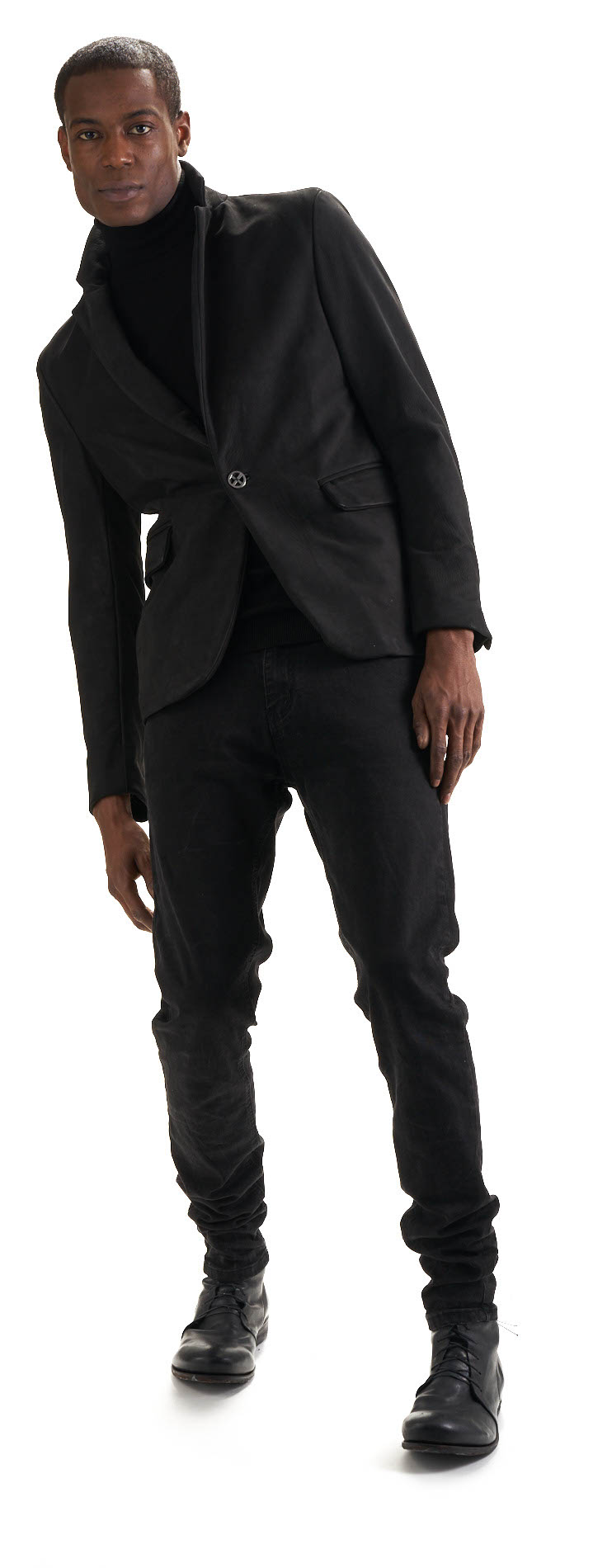 DANIELE BASTA LEATHER AND SILVER JACKET - himba tex